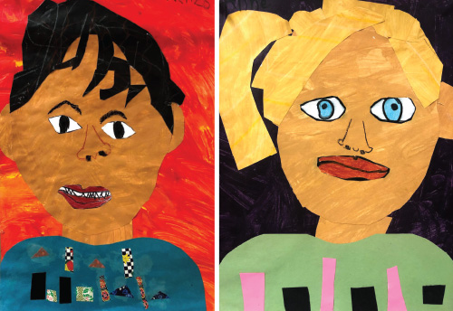 SchoolArts magazine, September 2021 issue, Elementary art lesson, Celebratory Self-Portraits, self-portrait collage painting