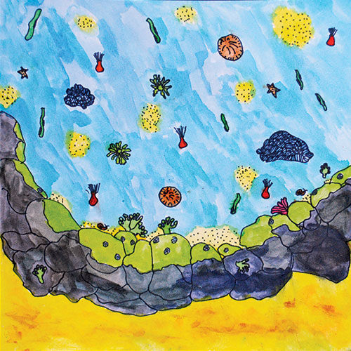 Student artwork from Sharing Environmental Stories, an Elementary art lesson