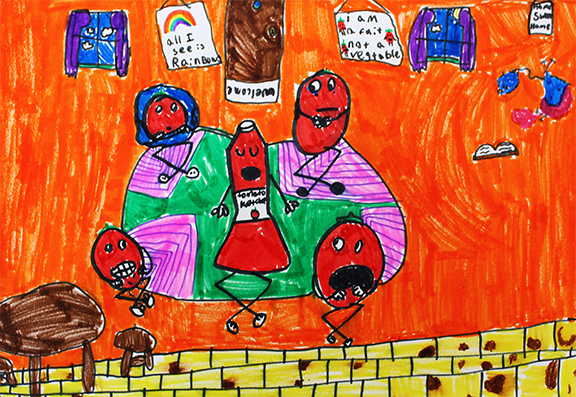 SchoolArts magazine, The Story Issue, November 2022, elementary art lesson, Storyteller drawings