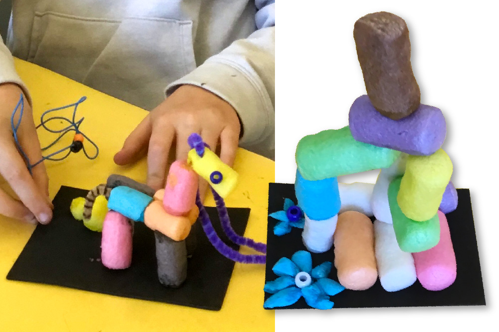 SchoolArts magazine, The Media Arts Issue, December 2023, Elementary art lesson, Three-dimensional printed sculpture garden