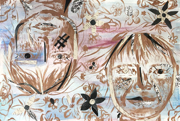 Elizabeth, Sisters, grade twelve, foraged materials, clay, ink, and monoprint of natural items.