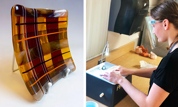 Emily B. High-school students use fused glass techniques to create functional works of art that showcase color, shape, and composition.