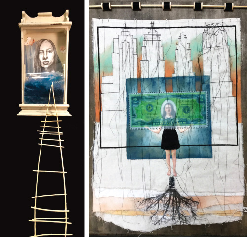 Student artwork from Interpreting Destruction, a High School art lesson