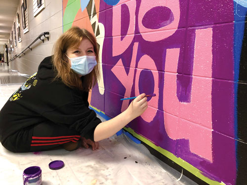 SchoolArts magazine, October 2021 issue, High School art lesson, A Mural to Celebrate Diversity, Equity, and Inclusion