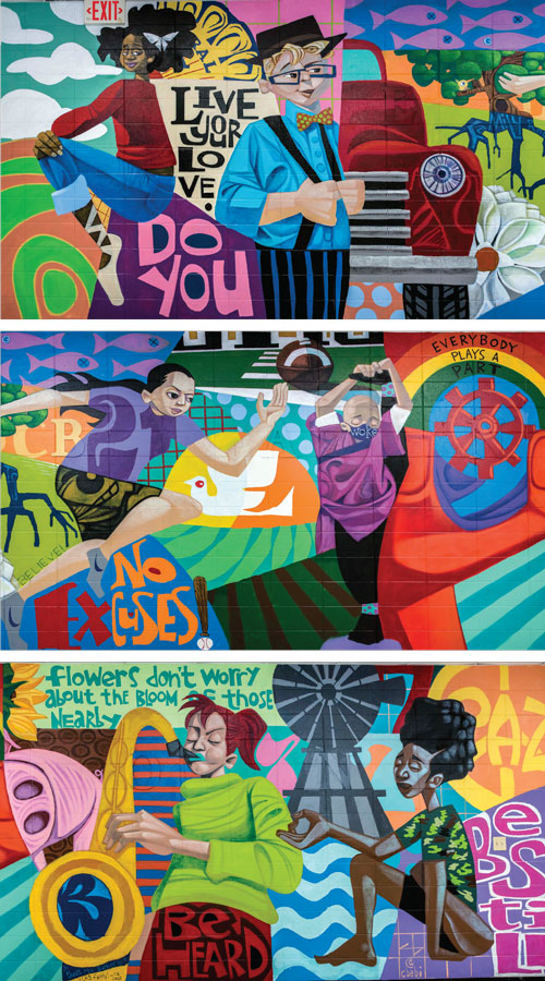 SchoolArts magazine, October 2021 issue, High School art lesson, A Mural to Celebrate Diversity, Equity, and Inclusion