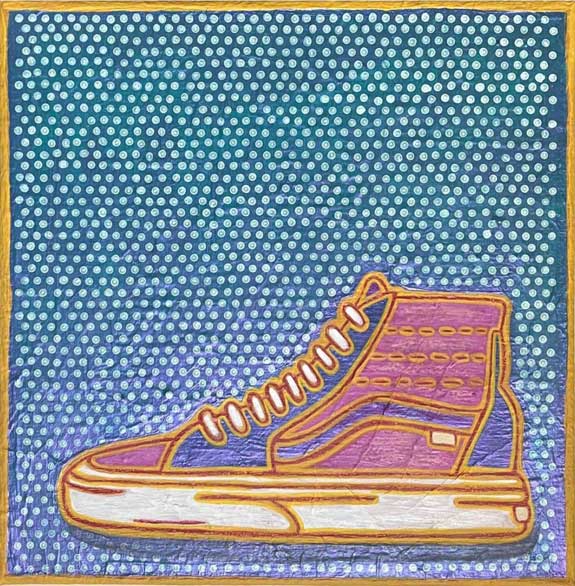 Chrissy Block, The Lone Sole, 2024. Mixed media on canvas