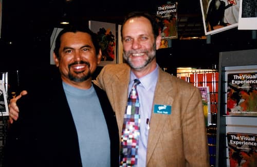 Wyatt with Corpus Christi sculptor Jesus Moroles.