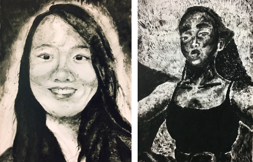 SchoolArts magazine, February 2022 issue, High school art lesson, Drawing, Self-Portraits