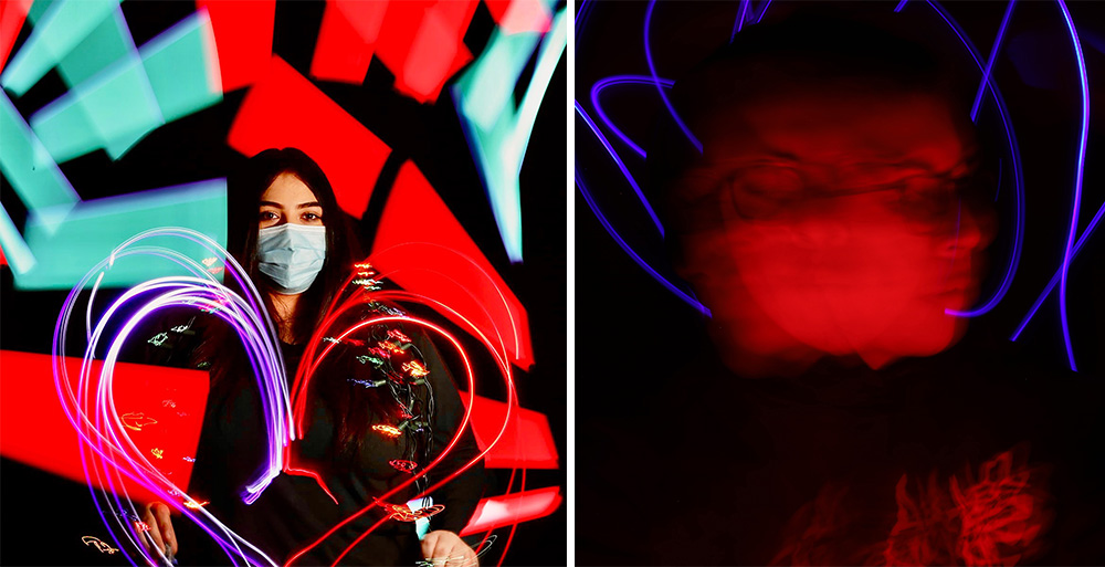 High School Art Lesson, Light Painting Photography
