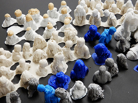 3D-scanned portraits ready for painting.