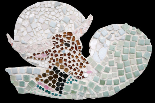 Student artwork from All in Pieces, a Middle School art lesson
