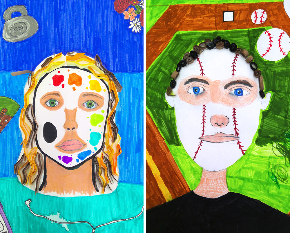 Middle School Art Lesson, Portraits