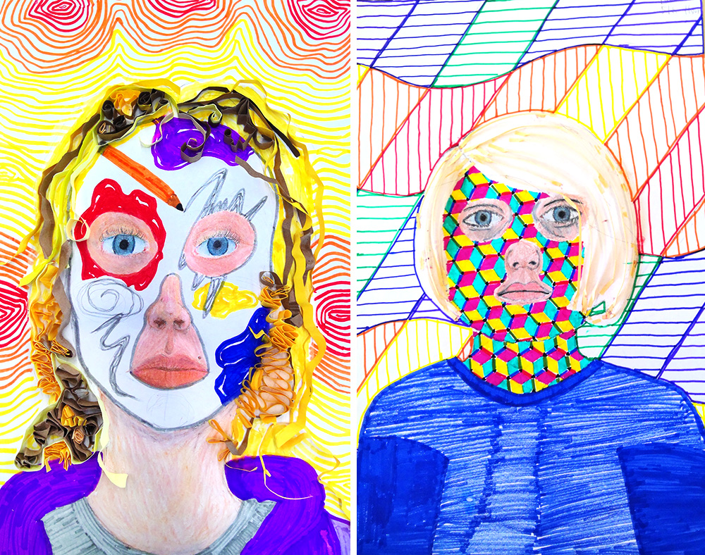 Middle School Art Lesson, Portraits