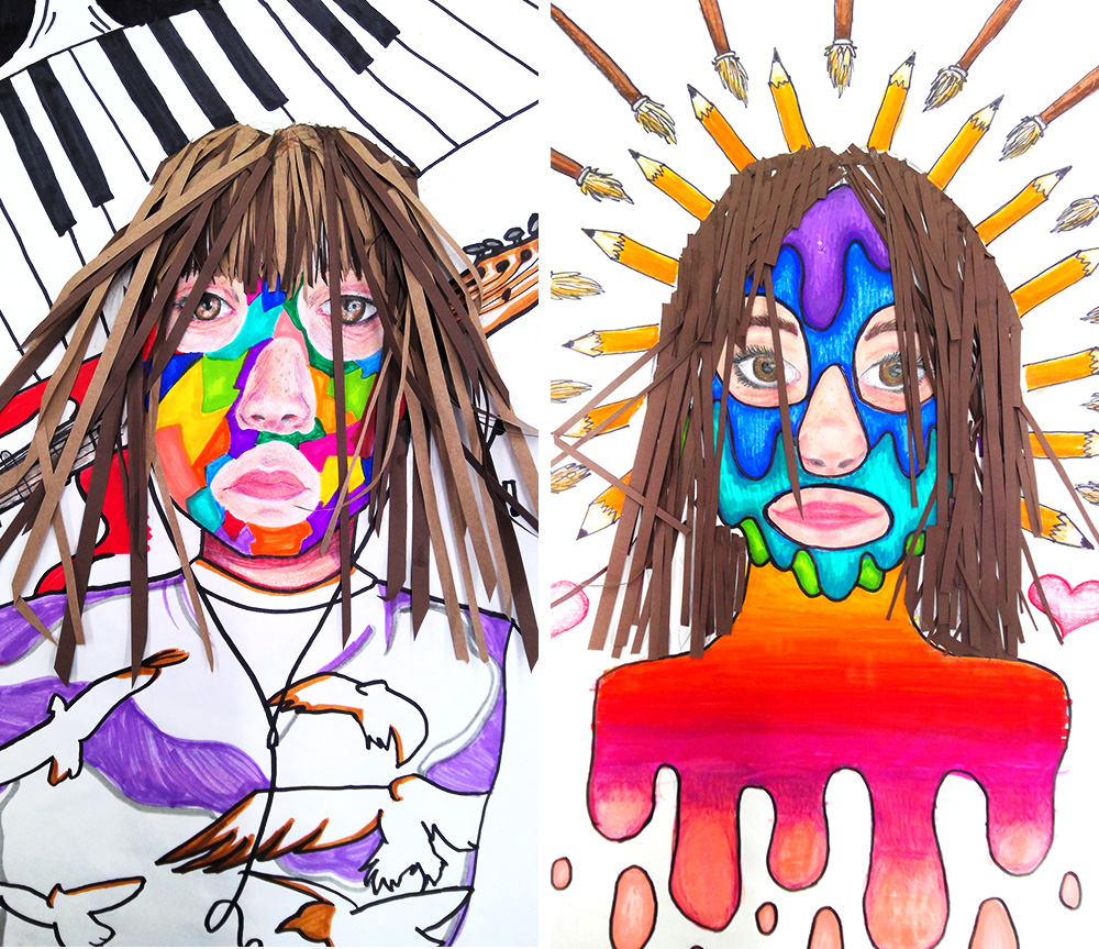 Middle School Art Lesson, Portraits