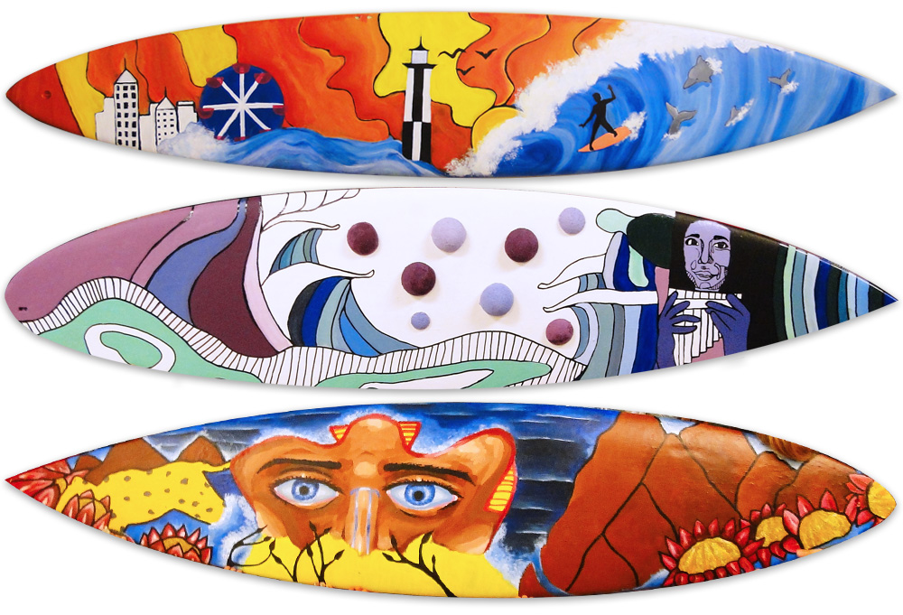 SchoolArts magazine, The Visual Culture Issue, January/February 2023, Middle School art lesson, Surfboard Design Collaboration