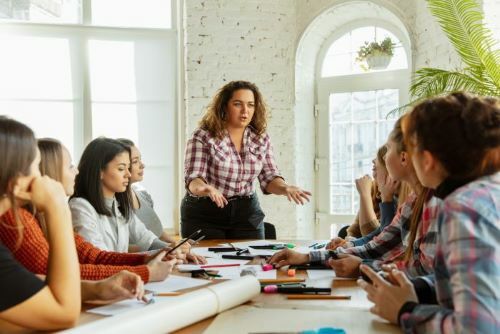 A master teacher leads a custom session designed by our professional development manager.