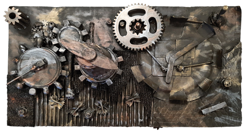 SchoolArts magazine, November 2021 issue, Middle school art lesson, Steampunk Mosaics