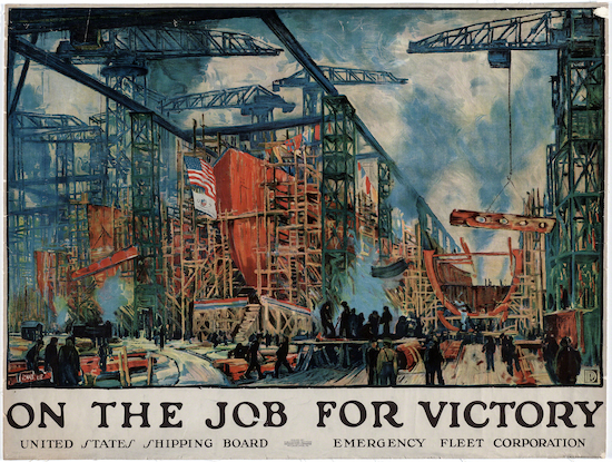 Poster by Jonas Lie titled On the Job for Victory