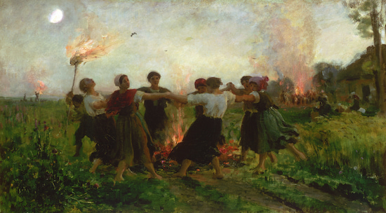 Painting by Jules Breton titled Fete Saint-Jean (1878).