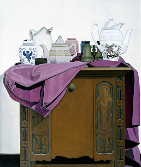 Painting by Laura Shechter titled Still Life with Three Birds.