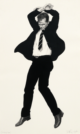 Mixed-media work by Robert Longo titled Rick.