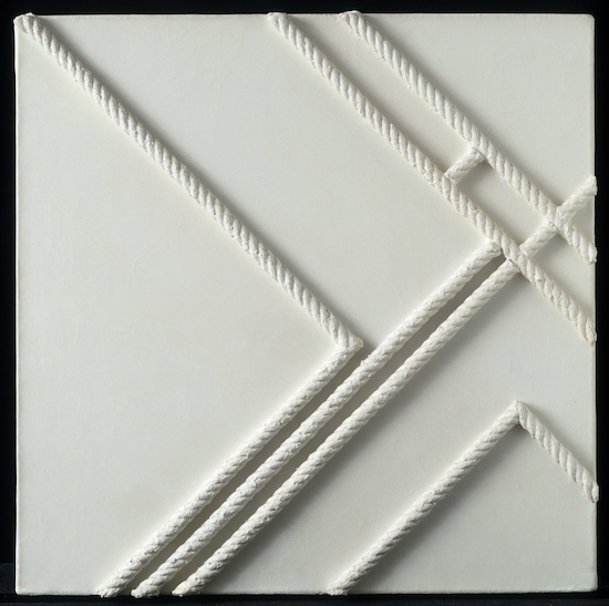 Painting by Marlow Moss titled White with Rope (1940)