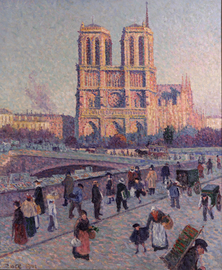 Painting by Maximilien Luce titled "Quai Saint-Michel and Notre-Dame"