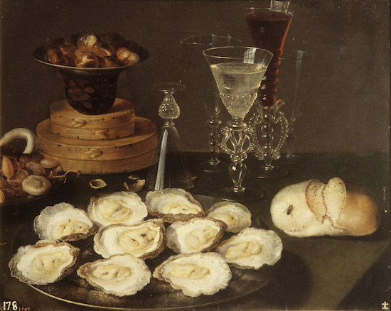 Painting by Osias Beert the Elder titled Still Life with Oysters.