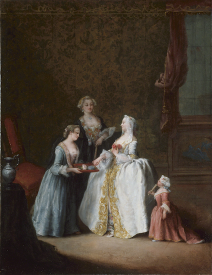 Painting by Pietro Longhi titled "Woman at her Toilette"
