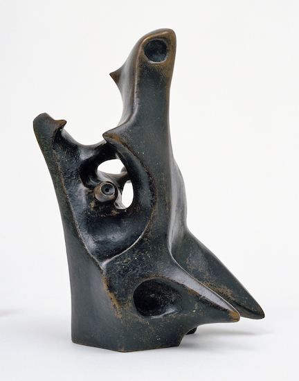 Sculpture by Roberto Goyri titled Wolf Head.