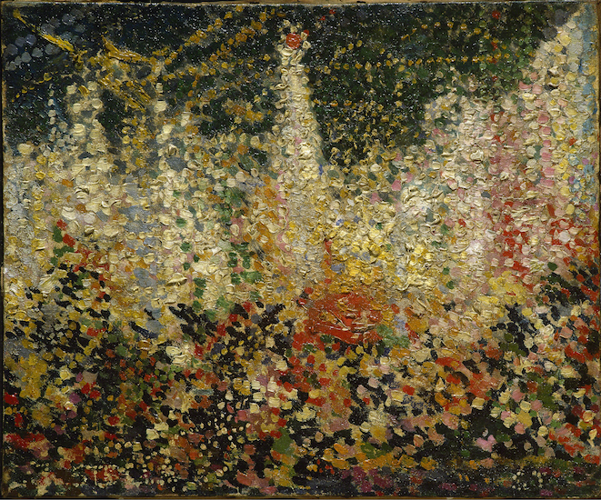 Painting study for "Battle of Lights Coney Island" by Joseph Stella.