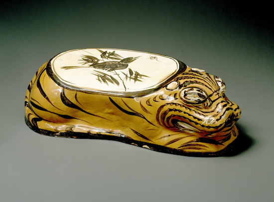 Earthenware Pillow from the Song Dynasty in tiger form.