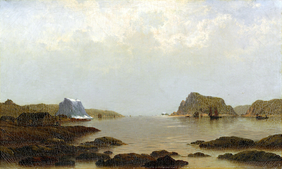 Painting by William Bradford titled View of Sandwich Bay (ca. 1870)