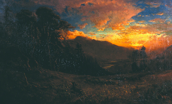 Painting by William Keith titled "Autumnal Sunset"
