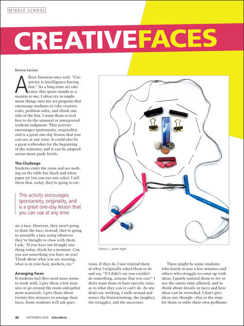 Middle School: Creative Faces