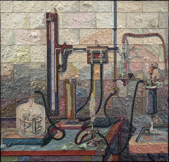 Collage/painting by Jess titled Trinity's Time (1960s).